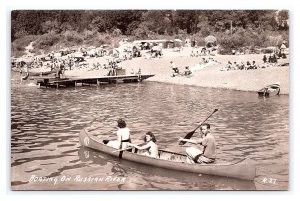 Postcard Boating On Russian River California RPPC Real Photo Card