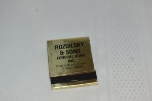 Rozdilsky & Sons Funeral Home Inc. Chicago Illinois 20 Strike Matchbook