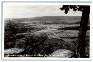 c1940's Looking West From Monteagle Tennessee TN RPPC Photo Vintage Postcard