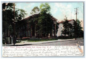 1907 Court House and County Jail Jersey City New Jersey NJ Antique Postcard 