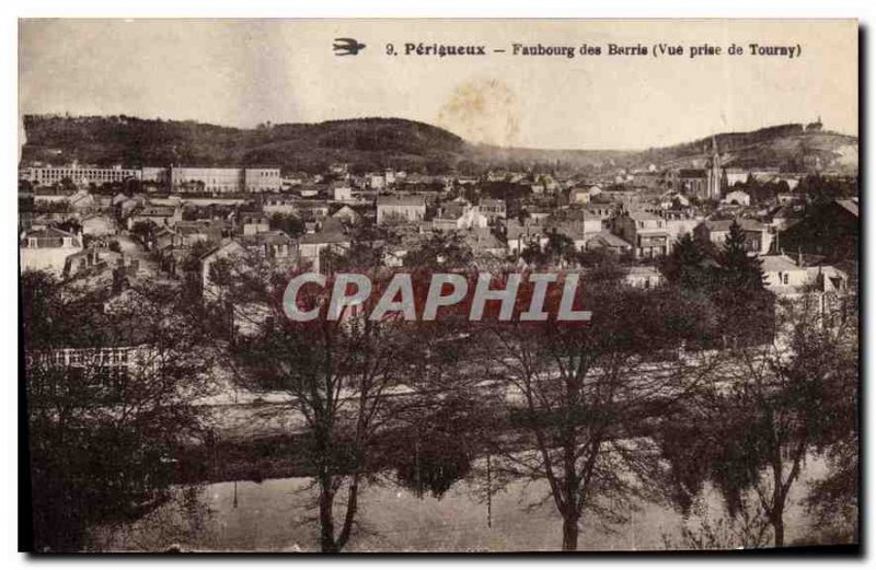 Old Postcard Faubourg des Barris Perigueux View from Toursy