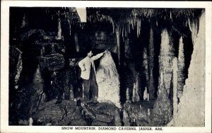 JASPER AR Diamond Caverns Snow Mountain Old Postcard