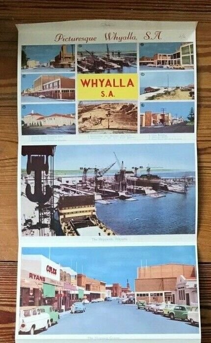 WHYALLA SOUTH AUSTRALIA~SOUVENIR FOLDER WITH 6 IMAGES-1950s