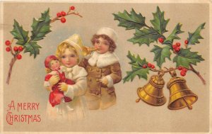 CHRISTMAS HOLIDAY CHILDREN DUNCANNON PENNSYLVANIA EMBOSSED POSTCARD 1907