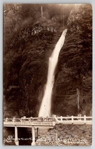 Columbia River Hwy Horsetail Falls Oregon RPPC Postcard A45