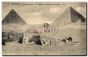 Postcard Ancient Egypt Pyramids Egypt The Sphinx and the temple ruins