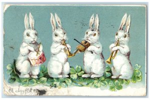 1907 Easter Anthropomorphic Bunny Rabbit Worcester MA Clapsaddle Posted Postcard