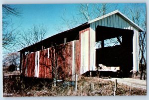 1960 Baltimore Ohio Postcard Unusual Construction Jan Bright Covered Bridge