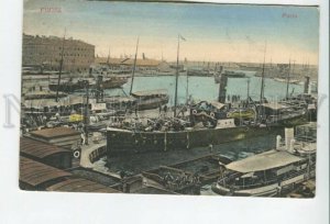 432725 Croatia Rijeka FIUME port Vintage tinted postcard