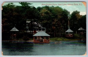 Ross Fenton Farm, Deal Lake, Asbury Park New Jersey, 1909 Postcard, Flag Cancel