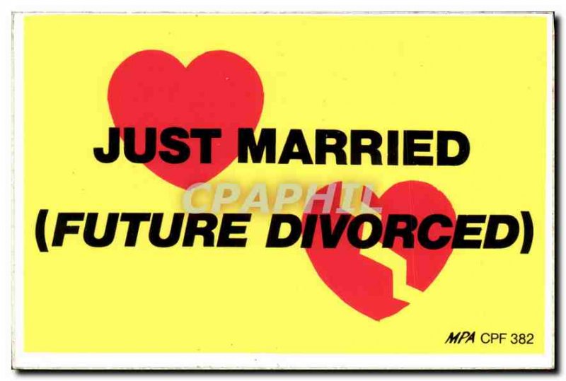 Modern Postcard Just married divorced Future