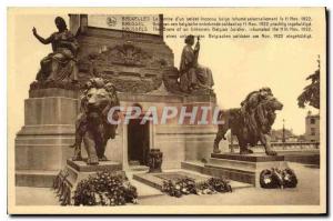 Old Postcard Brussels Tomb of Unknown Soldier lion