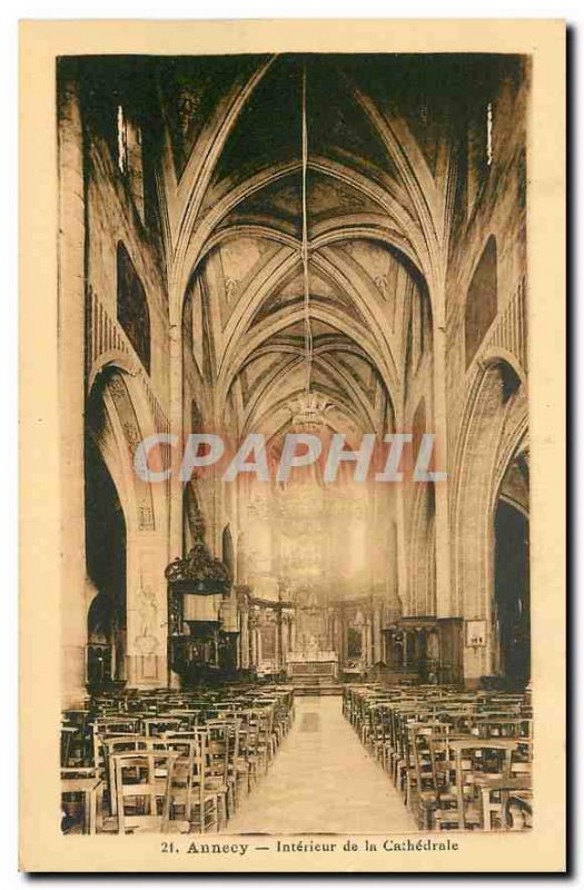 CARTE Postale Old Annecy Interior of the Cathedral
