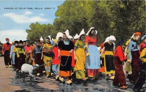 Pella Iowa 1940s Postcard Parade At Tulip Time