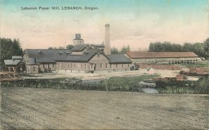 Postcard Oregon Lebanon Paper Mill occupation Hand Colored 23-7387