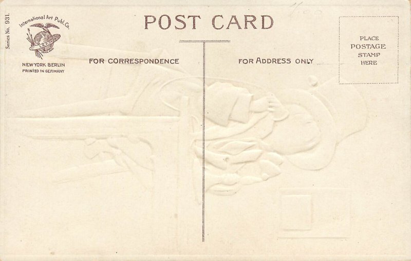 Embossed St. Patrick's Day Clapsaddle Postcard Little Boy On Telephone #931