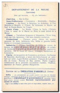 Old Postcard geographical maps of Chocolaterie & # 39Aiguebelle Meuse Gate Ch...