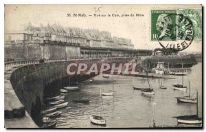 Postcard Old St Malo View Cale taking Mole