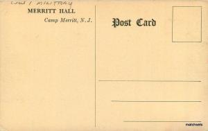c1918 Military Interior Merritt Hall Camp Enlisted Man Club New Jersey  8031