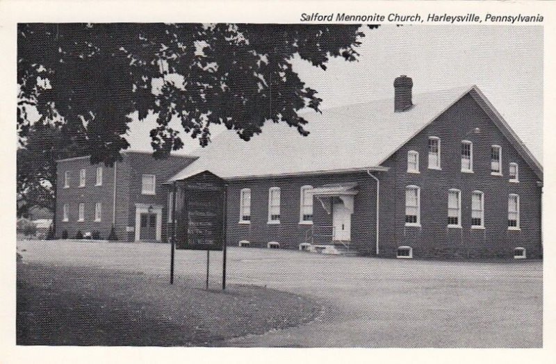 Postcard Salford Mennonite Church Harleysville PA