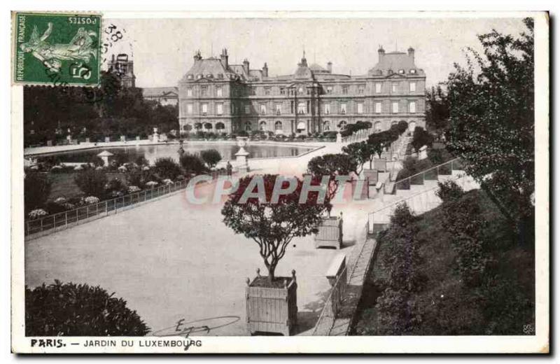 Old Postcard Paris Luxembourg Garden