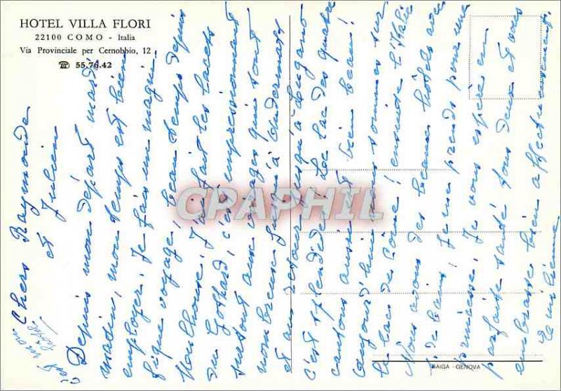 Postcard Modern Hotel Villa Italia via flori provincial per cernobbio