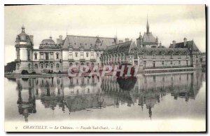 Old Postcard Chantilly Chateau La Facade South West