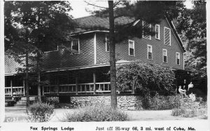 Postcard RPPC 1950s Route 66 Missouri Cuba Fox Springs Lodge occupation 23-11770