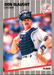 1989 Fleer Baseball Card Don Slaught New York Yankees sk21031