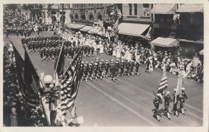 Portland Rose Festival military parade United States real photo postcard 