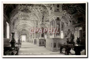 Postcard Old Citta del Vaticano Library Bibliotece