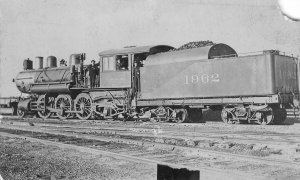 RPPC CB & Q Railroad Steam Train ca 1910s Vintage Real Photo Postcard