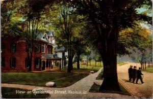 Postcard View on Residential Street in Keokuk, Iowa