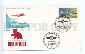 418693 GERMANY BERLIN 1974 year airport Berlin Tegel First Day COVER