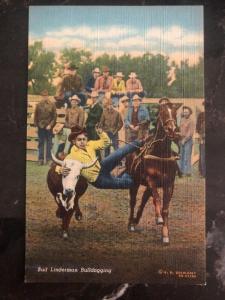 Mint USA Real Picture Postcard Bud Linderman Bulldogging