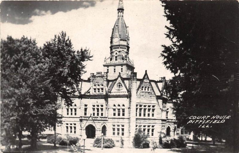 E35/ Pittsfield Illinois Il Real Photo RPPC Postcard 1948 County Court House 4