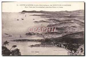 Old Postcard Menton Cannes Cote d & # 39Azur have Theft & # 39Aeroplane