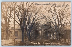 Saxtons River Vermont VT Postcard RPPC Photo Main Street Dirt Road c1905 Antique