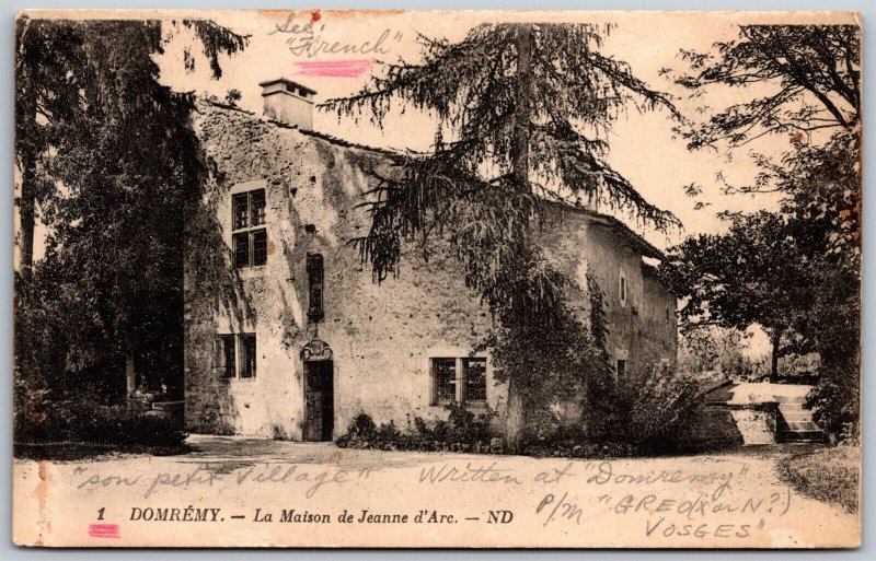 Vtg Domremy France La Maison de Jeanne d'Arc Birthplace of Joan of Arc Postcard