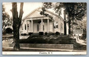 FRANKLIN NY FREE LIBRARY VINTAGE REAL PHOTO POSTCARD RPPC