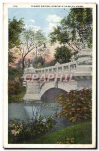 Postcard Old Cement Bridge Garfield Park Chicago