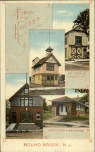 Bound Brook Watchung NJ Multi-View Fire Stations c1910 Postcard