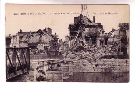 La Ponsee, War Ruins, Old Bridge, Soissons, France