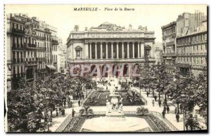 Old Postcard Marseille Place de la Bourse