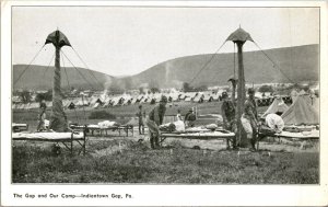 The Gap and Our Camp Soldiers Cots Tents Indiantown Gap Pennsylvania Postcard