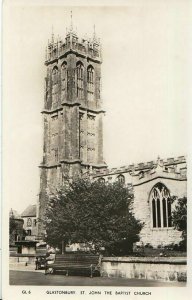 Somerset Postcard - Glastonbury - St John The Baptist Church - Real Photo  V1780