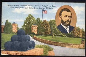 33120) TN DOVER Entrance Fort Donelson National Military Park Gen US Grant LINEN