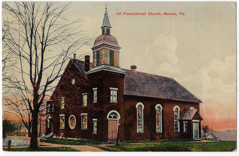 Mercer PA 1910 1st First Presbyterian Church Mercer County RARE Hamm DB Postcard