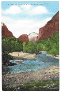 An Inspiring Vista in Zion National Park, Utah unused Kropp Post Card