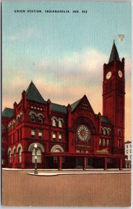 Union Station Indianapolis Indiana IN Front View Postcard